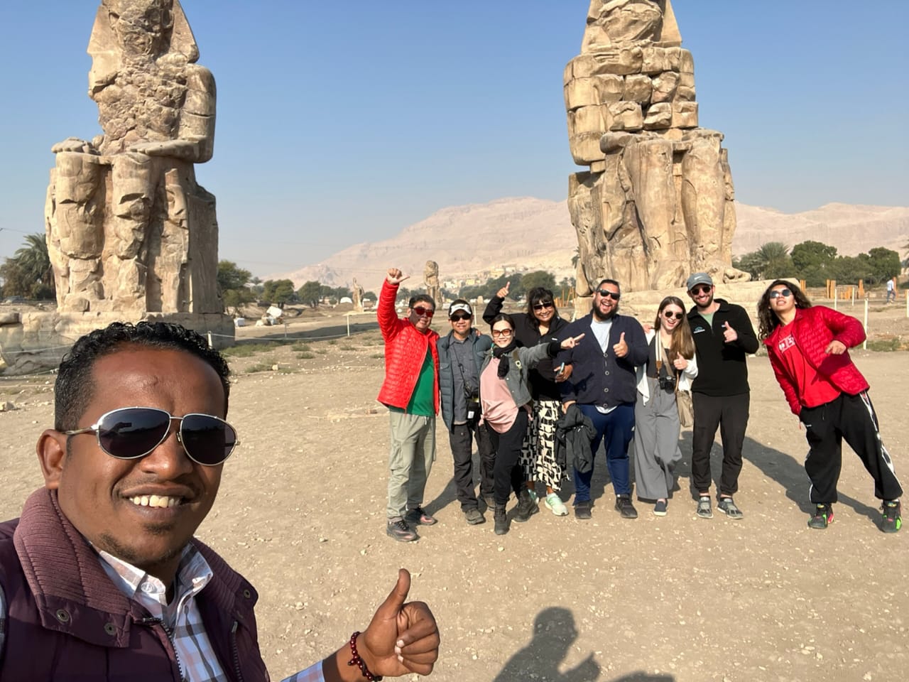 Excited Group at Colossi of Memnon