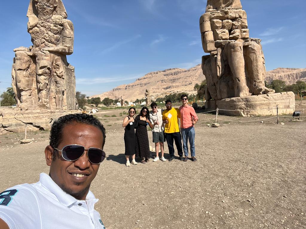 International Visitors at Ancient Colossi