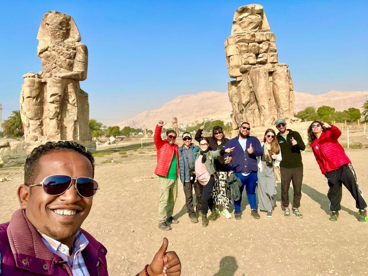 International Visitors at Ancient Colossi
