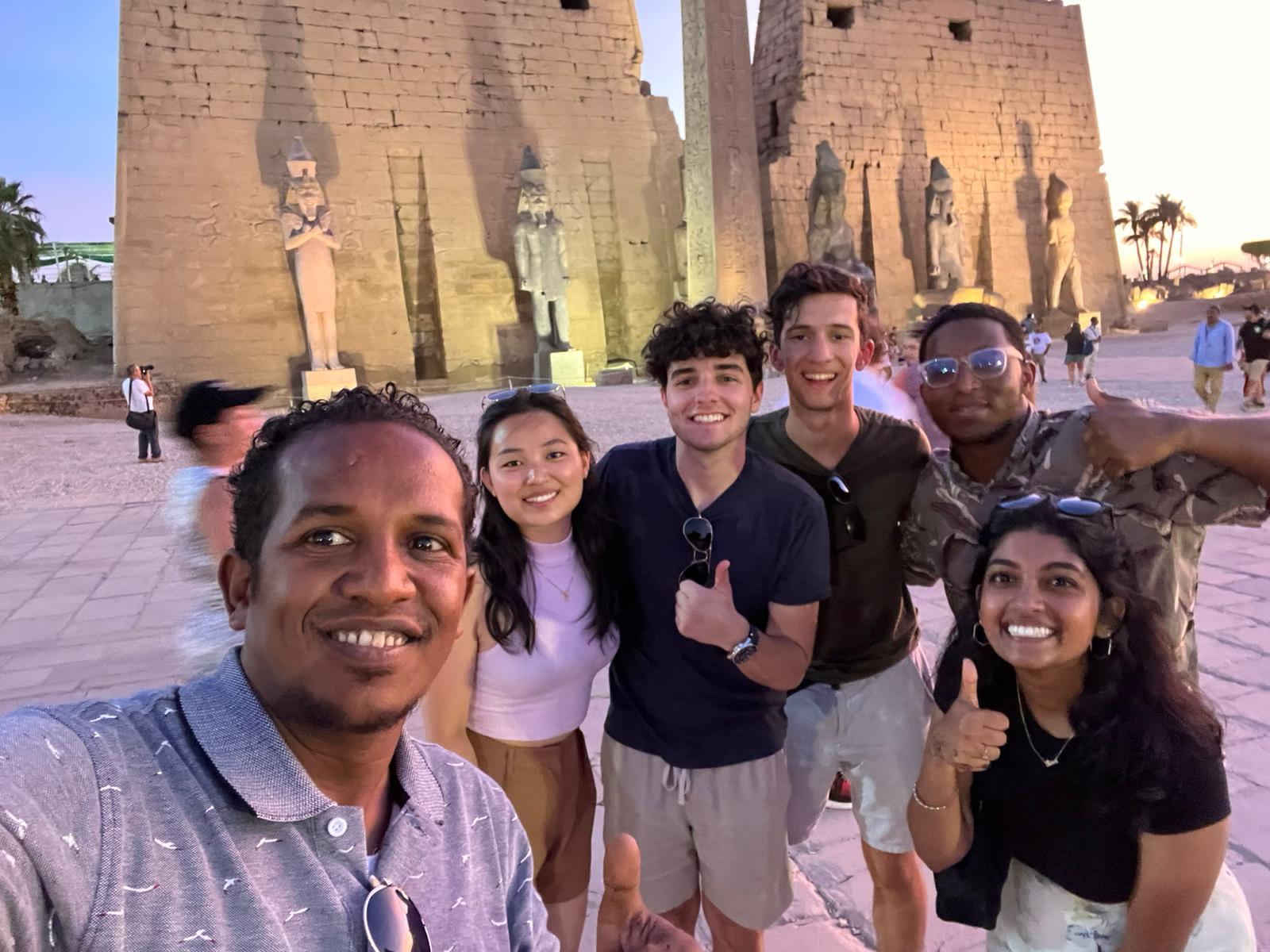 Diverse Youth Group at Luxor Temple